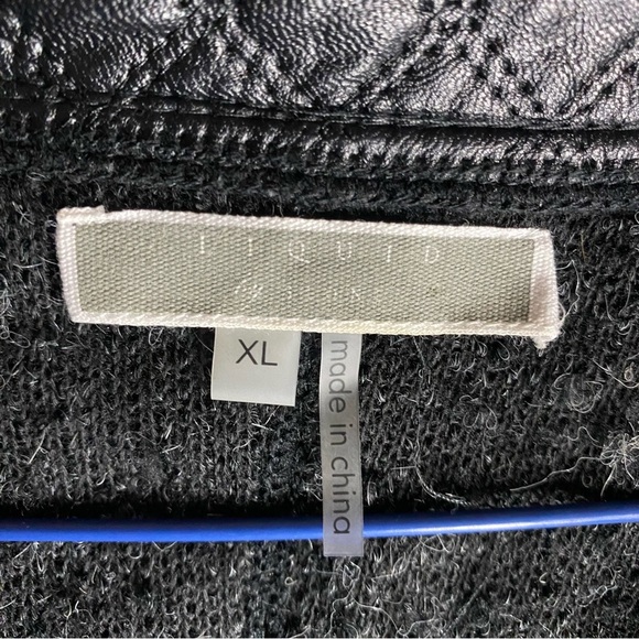 Liquid by Sioni Cardigan Black Long Wool Mohair Boho Sweater Sz XL Whimsigoth - Picture 3 of 9